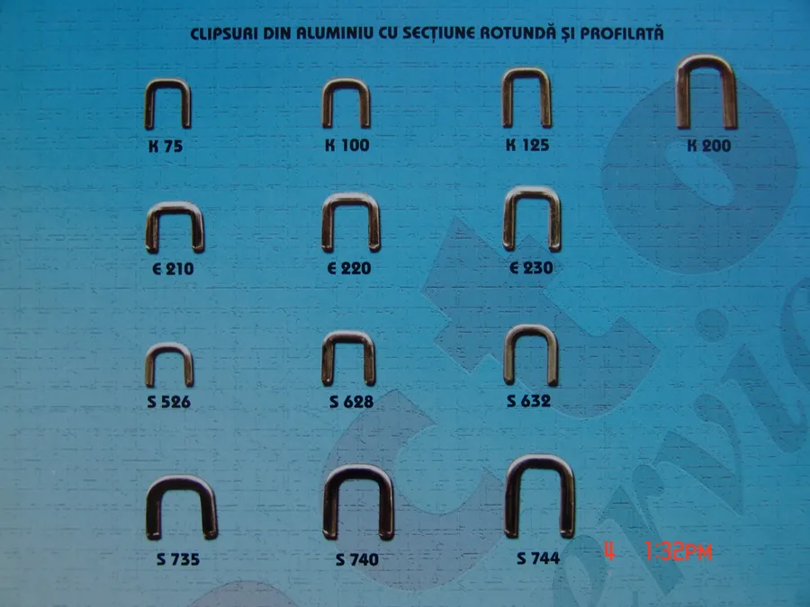 Clipsuri din aluminiu Lacto Service, tipurile K, E și S